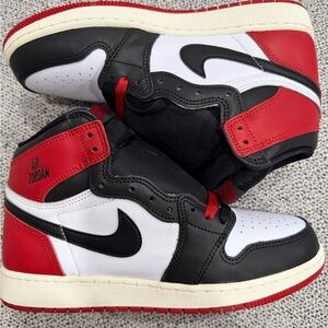 Air Jordan 1 High 'Black Toe Reimagined' Red Sneakers, Size 7Y